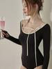 Traje de baño de una pieza triangular nuevo 2024 para mujer, traje de baño adelgazante con barriga cubierta, traje de baño de playa para vacaciones en aguas termales para mujer [una generación de cabello]]