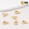 Cor Mantém Ouro 14K Ouro de Bolsa Amor Fecho Lagosta Banhado Ouro Real Coração Torto Fivela de Mola Pulseira diy Feito à Mão Corrente Extensora em Forma de Coração