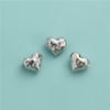 Plata Esterlina S925 Cuentas de Amor de Cara Golpeada Cuentas Sueltas Accesorios Pulsera de Cuentas Hecha a Mano DIY Collar Colgante de Corazón Cruz