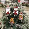 Adornos navideños Pequeño colgante Árbol de Navidad Colgante de tela Muñeco de alce anciano Pequeña ventana colgante Pequeño colgante