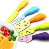 Suministros creativos para queso horneado tenedor para frutas pala plana cuchillo para mantequilla machete combinación colorida cuchillo para queso