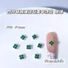 Luxo Leve Brilhante Trevo de Quatro Folhas da Sorte Cobre Incrustado Zircônio Branco Cor Zircônio Joias Pequenas para Manicure Decoração Estéreo para Unhas