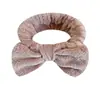 Diadema de Franela para Lavado Facial Transfronteriza, Diadema para Maquillaje, Muñequeras de Felpa para Lavado, Diadema Gruesa con Lazo de Mariposa, Hecho a Medida