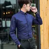 Camisa de manga larga para hombre, estilo formal, ajustada, para trabajo, de color liso, para hombre, outlet de fábrica