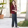Conjunto auténtico de sudadera de manga larga para mujer, nuevo y elegante para primavera/otoño 2026, conjunto casual deportivo de dos piezas que rejuvenece, para madres de mediana edad