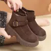 Zapatos de Algodón Cálidos con Forro de Felpa para Mamá de Invierno, Botas Birkenstock, Botines de Suela Gruesa, Botas de Plataforma con Suela Gruesa para Mujer