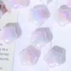 Macaron Iridescente Flor de Cinco Pétalas Contas Acrílicas Revestidas com UV Contas Coloridas de Estrela Acessórios para Corrente de Celular DIY Feito à Mão