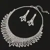 Collares Europeos y Americanos, Joyería de Novia, Accesorios de Boda, Llenos de Diamantes, Joyería de Boda, Pendientes de Boda, Juego de Collares.N196