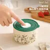 Juego de Tres Recipientes de Cerámica de Grado Alimenticio para Conservación con Tapas, Bol para Fideos de Gran Capacidad, Caja para Empacar Fruta, Apto para Microondas