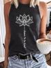Camiseta sin mangas con estampado de loto para mujer, jersey de cuello redondo, gran oferta de Amazon en AliExpress, primavera y verano, chaleco de comercio exterior para mujer.