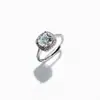 Anillo Cuadrado de Plata S925 con Diamante de Quilate Moissanita para Mujer, Anillo de Cubo Gordo de Moda Joyería Fabricante