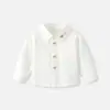 Camisa para Bebé Niño Otoño Manga Larga 2026 Nueva Versátil Blanca Primavera y Otoño Tops para Niños Ropa para Bebés