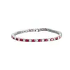 Rui Joyería de Diamantes Estilo Europeo y Americano Joyería Plata de Ley S925 Chapado en Oro Pulsera de Tenis 3.0mm Esmeralda Imitación Pulsera de Moda