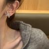 Brincos de estilo de heroína de drama coreano, personalidade, moda, temperamento cruzado, geométrico, mosquito, bobina de silicone, clipe de orelha sem piercing feminino