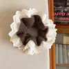 Faixa de Cabelo de Lã Tricotada com Renda Branca para Mulheres Elástico Alto 2025 Novo Elegante Acessórios de Cabelo de Elástico