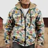 Chaqueta de Algodón Gruesa con Forro de Polar Estilo Étnico Camuflaje Transfronterizo 2025 con Cremallera y Bolsillos de Parche para Abrigo