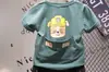 Verão 2019 nova camiseta infantil de desenho animado com personalidade ZY1905 calça jeans rasgada com cinto ZY853