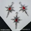 Estilo Oscuro Europeo y Americano Colgante Encanto de Luna Corazón Mariposa Rosa Cruz con Pedrería Pulsera de Cuentas Collar DIY