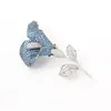 Broche de Lirio Azul Electroplateado de Dos Tonos de Gama Alta, Elegante y Atmosférico Broche de Ramo de Piedras, Accesorios de Ramillete para Mujer