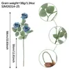 Flor de Rosa Única de Três Cabeças com Babados Ornamento para Decoração de Casa Arranjo de Cena de Casamento Artificial Flor de Simulação