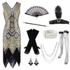 Amazon Wishs-4Xl Foto Real Vestido Vintage Anos 1920 com Lantejoulas Bordado à Mão com Franjas de Miçangas Tamanho Plus Vestido de Festa