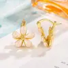 Pendientes de Ojo de Gato con Forma de Gota de Aceite de Doble Cara de Temperamento Diseño Versátil Lujo Ligero Moda Cierres de Pendiente Exquisito Pendiente Pequeño