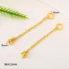 Cobre folheado a ouro 18K com alta retenção de cor, cravejado com zircônia, corrente de extensão estilo chinês, corrente de conexão para pulseira e colar, acessórios DIY