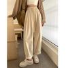 Pantalones Cargo Blanco Roto para Mujer Verano y Otoño Cintura Alta Lavado Fermentado Algodón Estilo Japonés Sueltos Linterna Zanahoria Casuales Rectos Pierna Ancha