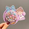 Nuevas pegatinas de uñas de dibujos animados para niños, patrón de flores tridimensional 3D, para usar en las uñas de niña, pegamento de gelatina, pieza de uña extraíble