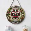 Adornos Navideños Creativos Transfronterizos Artesanías de Madera Cartel Redondo para Puerta Serie Colgante de Madera 20Cmos Colgante