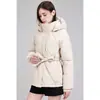Diseño de Comercio Exterior Sudadera con Capucha Invierno Nuevo Chaqueta de Algodón con Plumas Estilo Coreano Cintura Ceñida Pequeña Ropa de Abrigo de Algodón