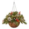 Popular Cesta Suspensa de Natal Transfronteiriça, Decorações de Natal de Site Independente, Guirlanda Suspensa de Natal Artificial