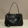 Cuero Genuino Nuevo Rodeo Gran Capacidad Bolso Tote Bolso Kelly Piel de Ternera Bolso de Mano para Mujer Bajo el Brazo Cerradura Bolso de Viaje