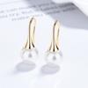 Gancho para oreja de perla de plata de ley 925 para mujer, sencillo, con todo tipo de combinaciones, ligero, lujoso, a la moda, elegante, joyería para las orejas de alta calidad.