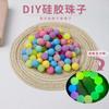 Ventas Directas de Fábrica Cuentas de Silicona DIY para Bebés y Niños Pequeños, Cuentas Redondas de Colores Dulces, Juguetes para la Dentición, Cuentas Sueltas, Certificado de Seguridad