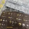 Decoraciones Populares Transfronterizas para Uñas con Forma de Estrella Set de 12 Piezas Dorado y Plateado Pegatinas Metálicas Ultra Delgadas Decoraciones de Pedrería para Uñas