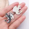 Accesorios de joyería de aleación DIY, oro KC, esmalte de gota, murciélago de Halloween, cuervo, dragón volador, mariposa, dijes para pendientes