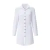 2026 Ropa para Mujer Camisa Larga Suelta de Algodón y Lino de Color Sólido Casual Transfronteriza Europea y Americana