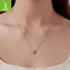 Yinziyun Original Mundo Helado y Nevado de Ensueño Collar de Flor de Hielo Cadena de Clavícula de Plata de Ley S925 Invernal Romántica Fabricante