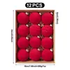 Juego de Bolas Decorativas de Flocking Navideño Transfronterizo, Adornos Colgantes para Decoración de Escena Navideña en Casa Venta al por Mayor