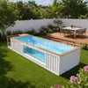 Piscina integrada de fibra de vidrio para patio exterior, piscina prefabricada para uso doméstico, directo del fabricante