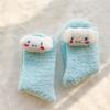 Calcetines tubulares acolchados de forro polar de coral con cabeza tridimensional de dibujos animados lindos, para otoño e invierno, para el hogar, el dormitorio, cálidos para el piso