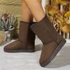 Botas de neve para mulheres 2024 Novo outono e inverno veludo engrossado sapatos femininos quentes neve algodão sapatos