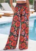 Comercio Exterior Transfronterizo Europeo y Americano 2026 Primavera/Verano Amazon Pantalones Largos Casuales Estampados para Mujer Nuevos de Verano Pantalones de Pierna Ancha de Cintura Alta