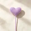 Flor Artificial Corazón de Lana Tejido Ramo Floral Regalo Floral Hecho a Mano Lana Tejida Redonda Rosa Flor Fabricante Mayorista