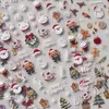Nuevas Pegatinas Navideñas de Dibujos Animados para Uñas Copo de Nieve 3D Árbol de Navidad en Relieve Calcomanías de Uñas de Alta Calidad con Adhesivo