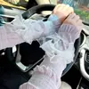 Mangas de Braço de Seda Gelada de Verão Ruiya Versáteis Estilo Ballet Protetores de Braço para Menina Cosplay Laço Respirável Mangas de Braço para Ciclismo