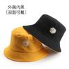 Primavera y Otoño Nuevo Sombrero de Pescador de Algodón de Doble Cara con Estampado de Margarita para Hombre Deportivo y Casual Protección Solar para Mujer Sombrero de Cubeta para Sombra