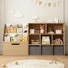 Estantería de juguete de madera maciza transfronteriza Estantería de almacenamiento de juguetes para jardín de infancia Montessori Estantería de libros para niños multicapa Organizador de juguetes