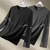 Camiseta esportiva casual masculina de manga longa estampada, moderna para adolescentes, adequada para todas as estações, gola redonda, top básico de manga longa